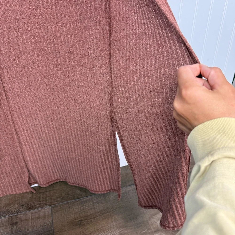 Daytrip Women's Cardigan Sweater Size Medium Open Front 3/4 Sleeve Pink Orange - Picture 3 of 8